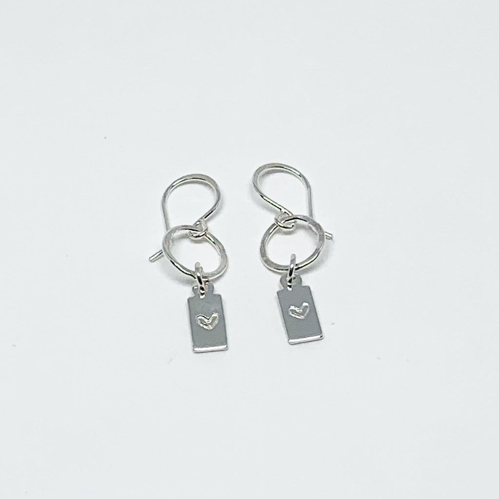 Heart Tag Drop Earrings