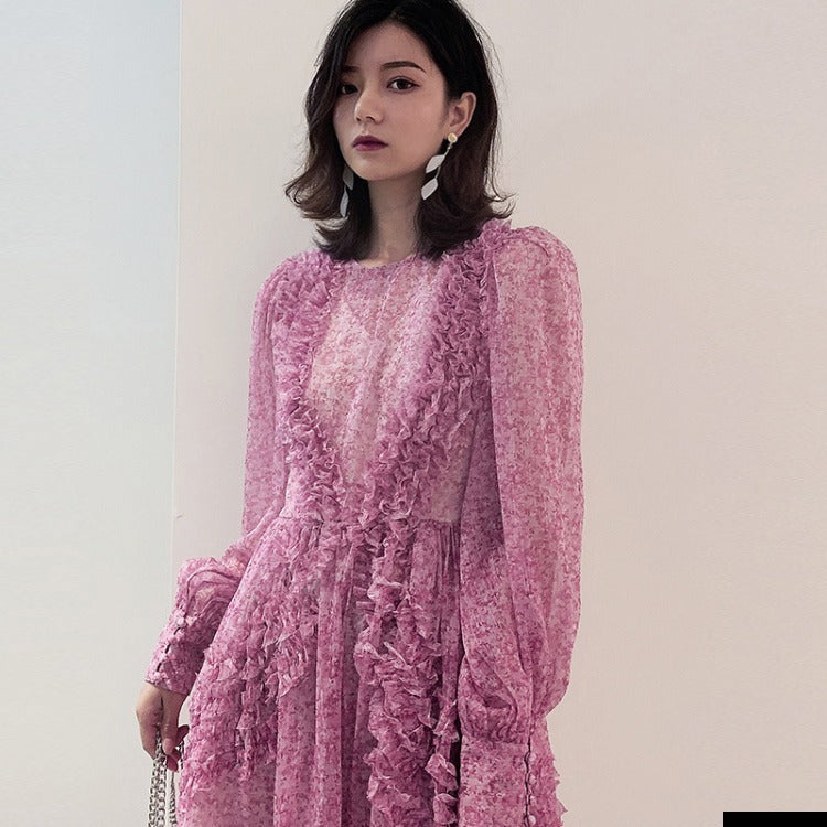 Free Shipping Catwalk Heavy Craft Applique Pleated