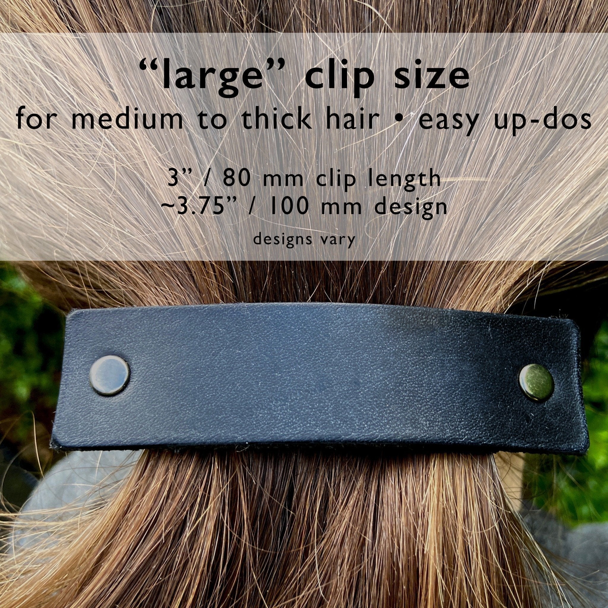 Basic Black Upcycled Leather Barrette and Earring Gift Set