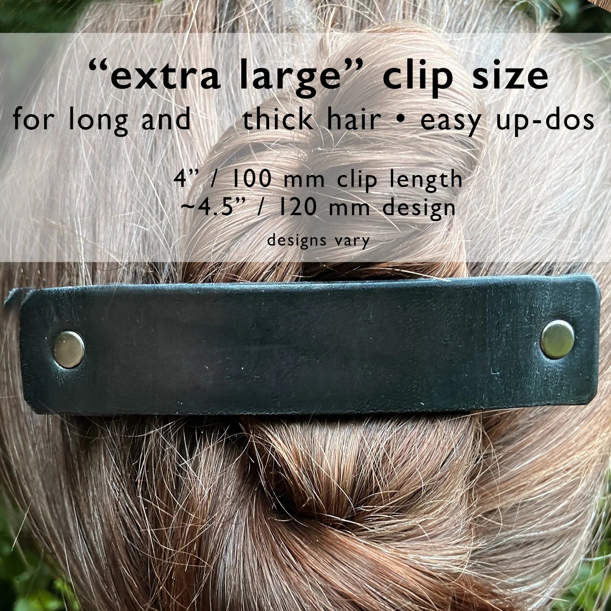 Winter Forest Trees Leather Hair Barrette