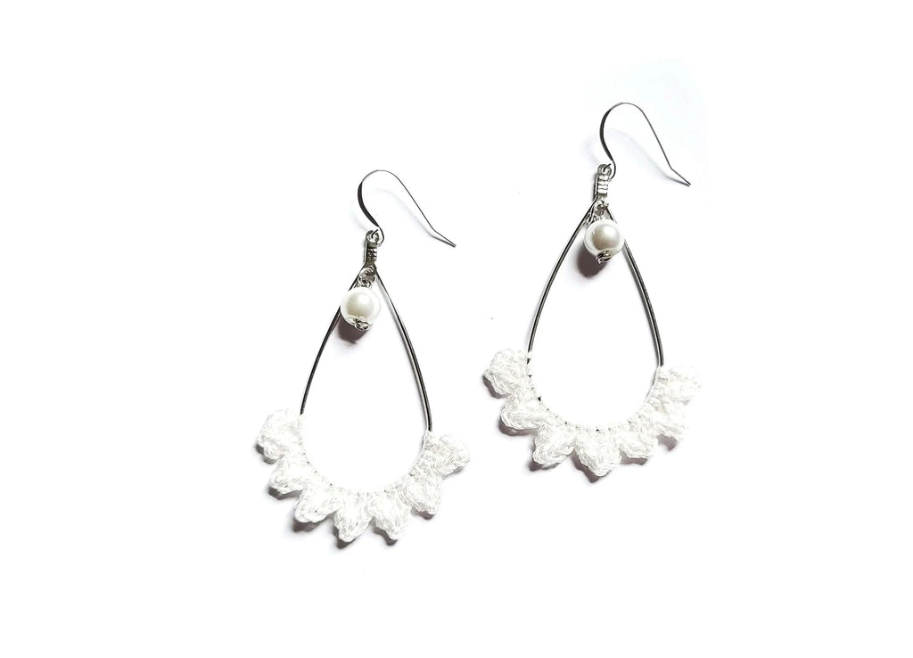 Tear drop Pearl Burst Earrings